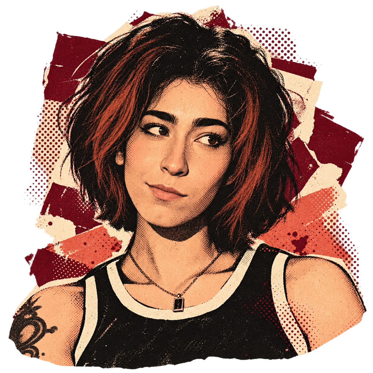Poster-style portrait of Kris
